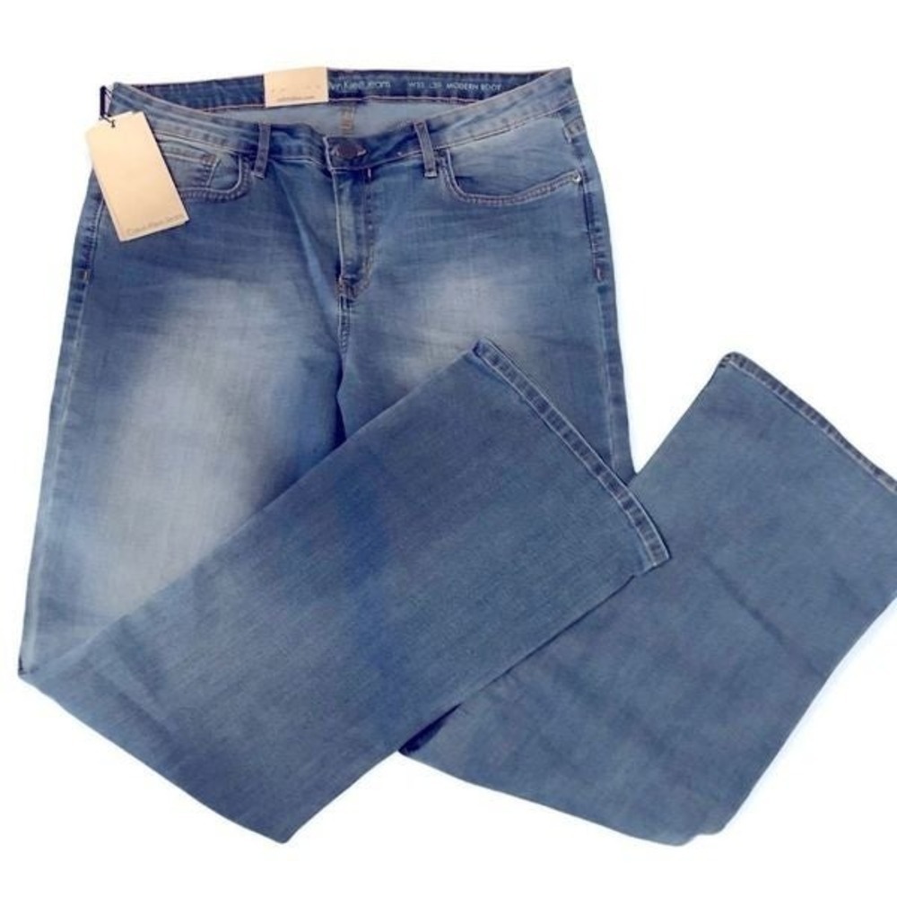 NWT Calvin Klein Modern Boot Blue Denim 31x30 Very Flattering Fit Vintage Look - Picture 3 of 8